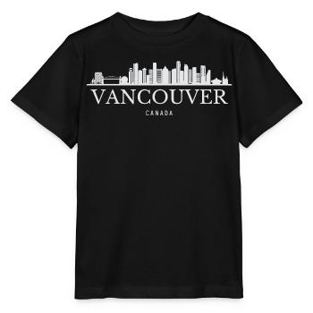 Vancouver Skyline, Vancouver Canada - T-shirt bio MINI CREATOR Stanley/Stella Enfant - noir - Devant - Mikhail (115cm)