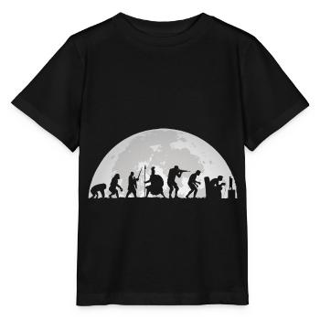 Gamer Mitternacht Vollmond Mond Evolution Gaming - Stanley/Stella Kinder T-Shirt MINI CREATOR  - Schwarz - Vorne - Mikhail (115cm)