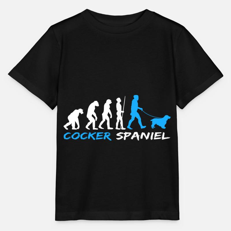 Cocker anglais Cocker Spaniel Chien Evolution - T-shirt bio MINI CREATOR Stanley/Stella Enfant - noir