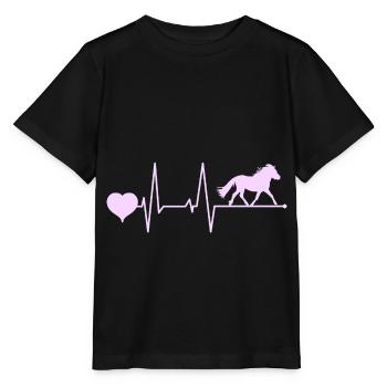 Shetland Poney Battement de Coeur Rose - T-shirt bio MINI CREATOR Stanley/Stella Enfant - noir - Devant - Mikhail (115cm)