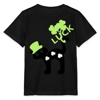 Jour la chance de minou de St.Patty l ' - T-shirt bio MINI CREATOR Stanley/Stella Enfant - noir - Devant - Mikhail (115cm)