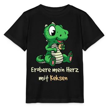 Conquérir mon cœur avec des biscuits Dino kinder Fantasy - T-shirt bio MINI CREATOR Stanley/Stella Enfant - noir - Devant - Mikhail (115cm)