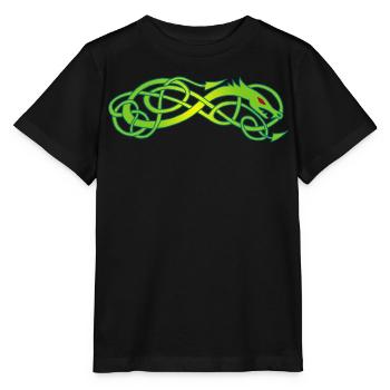 Serpent celte vert - T-shirt bio MINI CREATOR Stanley/Stella Enfant - noir - Devant - Mikhail (115cm)