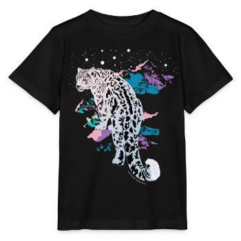 Snow Leopard - Stanley/Stella MINI CREATOR Kids’ T-Shirt - black - Front - Mikhail (115cm)