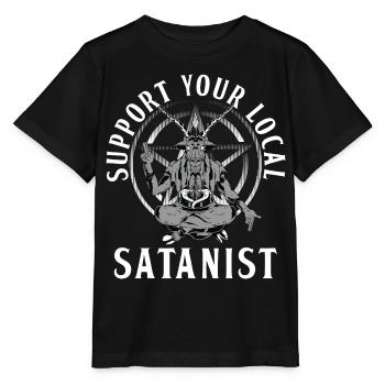 Chemise sataniste - T-shirt bio MINI CREATOR Stanley/Stella Enfant - noir - Devant - Mikhail (115cm)