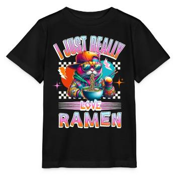 J’adore vraiment les ramen - T-shirt bio MINI CREATOR Stanley/Stella Enfant - noir - Devant - Mikhail (115cm)