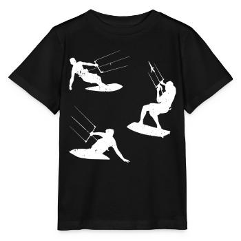 Kitesurfing Watersports Kiteboarding Kitesurfer - Stanley/Stella Kinder T-Shirt MINI CREATOR  - Schwarz - Vorne - Mikhail (115cm)