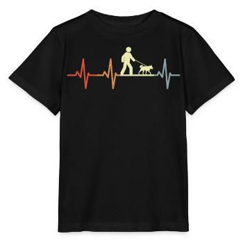 Hundehalter Herzschlag - Stanley/Stella Kinder T-Shirt MINI CREATOR  - Schwarz - Vorne - Mikhail (115cm)