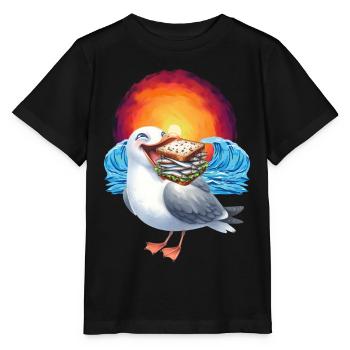 Sandwidsch Hering Fisch Möwe maritim - Stanley/Stella Kinder T-Shirt MINI CREATOR  - Schwarz - Vorne - Mikhail (115cm)