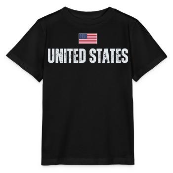 Drapeau américain, patriote américain - T-shirt bio MINI CREATOR Stanley/Stella Enfant - noir - Devant - Mikhail (115cm)