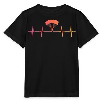 Gleitschirmfliegen Sonnenuntergang Herzschlag-Gleitschirm - Stanley/Stella Kinder T-Shirt MINI CREATOR  - Schwarz - Vorne - Mikhail (115cm)