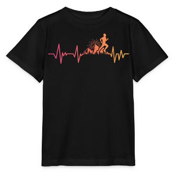 Trail running sunset heartbeat trailer - Stanley/Stella MINI CREATOR Kids’ T-Shirt - black - Front - Mikhail (115cm)