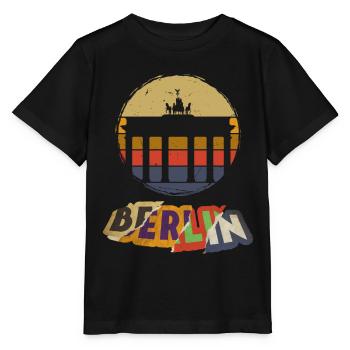 Berlin Allemagne City Skyline Vintage Rétro - T-shirt bio MINI CREATOR Stanley/Stella Enfant - noir - Devant - Mikhail (115cm)