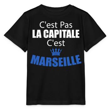 C'est Pas La Capitale C'est Marseille - T-shirt bio MINI CREATOR Stanley/Stella Enfant - noir - Devant - Mikhail (115cm)