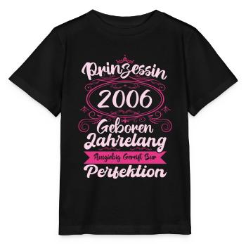 Prinzessin seit 2006 Geburtstag 2006 - Stanley/Stella Kinder T-Shirt MINI CREATOR  - Schwarz - Vorne - Mikhail (115cm)