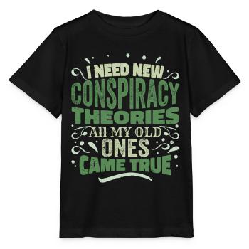 I Need New Conspiracy Theories - Stanley/Stella Kinder T-Shirt MINI CREATOR  - Schwarz - Vorne - Mikhail (115cm)