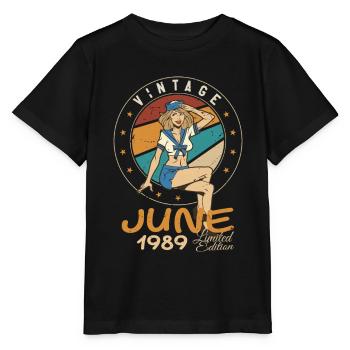 Millésime 1989 - Né en Juin 1989 - T-shirt bio MINI CREATOR Stanley/Stella Enfant - noir - Devant - Mikhail (115cm)