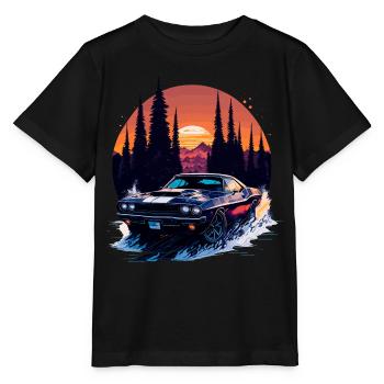 Klassischer Sportwagen - Stanley/Stella Kinder T-Shirt MINI CREATOR  - Schwarz - Vorne - Mikhail (115cm)