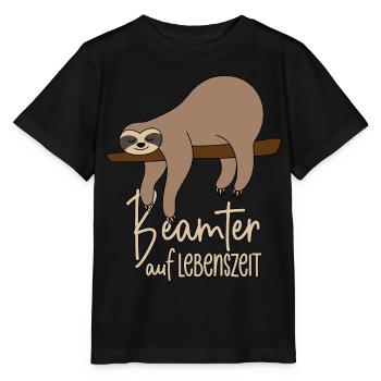 Faultier Beamter auf Lebenszeit - Stanley/Stella Kinder T-Shirt MINI CREATOR  - Schwarz - Vorne - Mikhail (115cm)