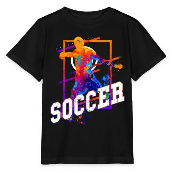 Soccer Soccer Player Striker Fan Colorful - Stanley/Stella MINI CREATOR Kids’ T-Shirt - black - Front - Mikhail (115cm)
