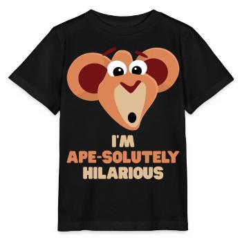 Monkey Funny Saying I'm Ape-solutely Hilarious - Stanley/Stella MINI CREATOR Kids’ T-Shirt - black - Front - Mikhail (115cm)