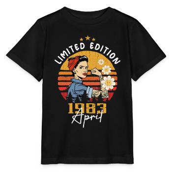 April 1983 Geburtstagsgeschenk April 1983 Vintage - Stanley/Stella Kinder T-Shirt MINI CREATOR  - Schwarz - Vorne - Mikhail (115cm)