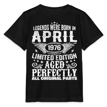 Cadeau d’anniversaire Vintage avril 1976 - T-shirt bio MINI CREATOR Stanley/Stella Enfant - noir - Devant - Mikhail (115cm)
