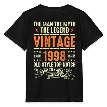 1998 Cadeau Anniversaire Millésime 1998 Cru 1998 - T-shirt bio MINI CREATOR Stanley/Stella Enfant - noir - Devant - Mikhail (115cm)