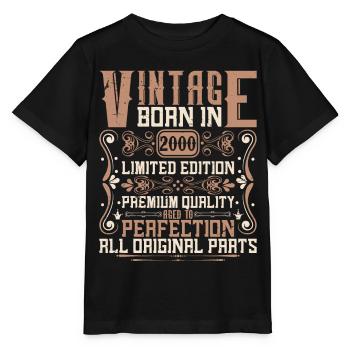 2000 Anniversaire Vintage 2000 Né Millésime 2000 - T-shirt bio MINI CREATOR Stanley/Stella Enfant - noir - Devant - Mikhail (115cm)