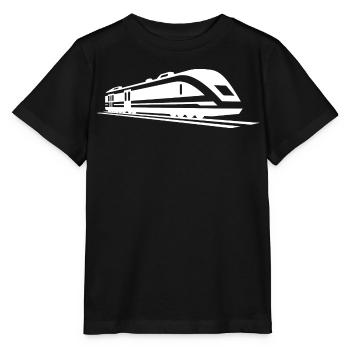 Dessin de train - T-shirt bio MINI CREATOR Stanley/Stella Enfant - noir - Devant - Mikhail (115cm)