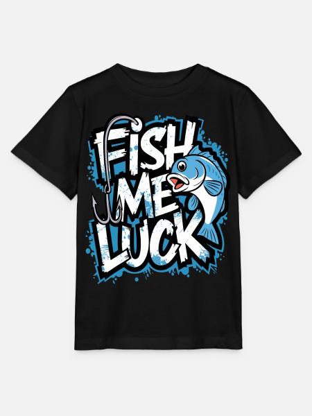 Fish Me Luck Lustiges Angeldesign für Angler - Stanley/Stella Kinder T-Shirt MINI CREATOR  - Schwarz