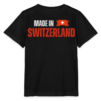 Made in Switzerland, Schweizer Stolz - Stanley/Stella Kinder T-Shirt MINI CREATOR  - Schwarz - Vorne - Mikhail (115cm)