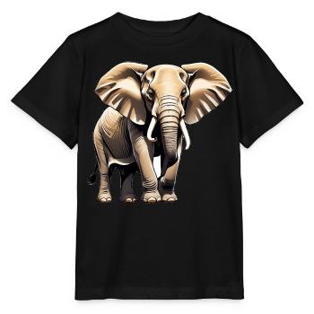 Éléphant - Design Animalier - T-shirt bio MINI CREATOR Stanley/Stella Enfant - noir - Devant - Mikhail (115cm)
