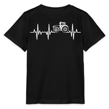 Traktor Herzfrequenz - Stanley/Stella Kinder T-Shirt MINI CREATOR  - Schwarz - Vorne - Mikhail (115cm)