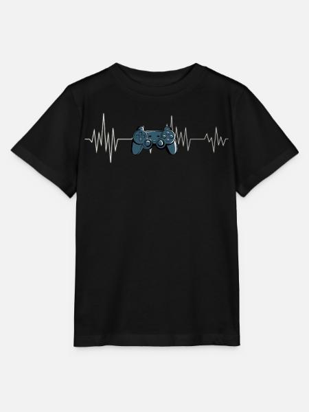 Gaming-Controller Heartbeat Gamer T-Shirt - Stanley/Stella Kinder T-Shirt MINI CREATOR - Schwarz