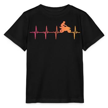 Quad Sunset Heartbeat ATV Quad Rider - Stanley/Stella Kinder T-Shirt MINI CREATOR  - Schwarz - Vorne - Mikhail (115cm)