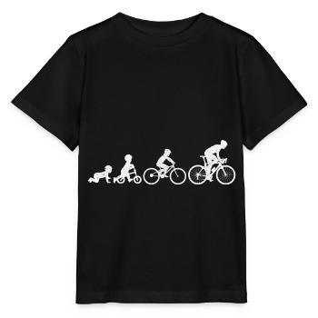 Cyclist Evolution Fahrradfahrer Fahrrad Biker - Stanley/Stella Kinder T-Shirt MINI CREATOR  - Schwarz - Vorne - Mikhail (115cm)