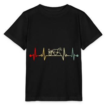 Trotting Racing Trotting Heartbeat Retro - Stanley/Stella MINI CREATOR Kids’ T-Shirt - black - Front - Mikhail (115cm)