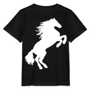 weißes Pferd Schimmel - Pferde T Shirt & Hoodie - Stanley/Stella Kinder T-Shirt MINI CREATOR  - Schwarz - Vorne - Mikhail (115cm)