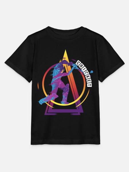 Cricket Cricketer Batsman Sport Vintage - Stanley/Stella MINI CREATOR Kids’ T-Shirt - black
