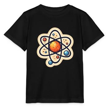 Atom Physics Nerd Atomic Model - Stanley/Stella MINI CREATOR Kids’ T-Shirt - black - Front - Mikhail (115cm)