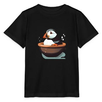 Papageientaucher - Stanley/Stella Kinder T-Shirt MINI CREATOR  - Schwarz - Vorne - Mikhail (115cm)