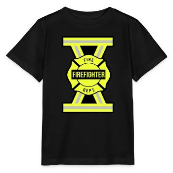 Feuerwehrmann Feuerwehrfrau - Stanley/Stella Kinder T-Shirt MINI CREATOR  - Schwarz - Vorne - Mikhail (115cm)