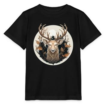Hirsch Natur - Stanley/Stella Kinder T-Shirt MINI CREATOR  - Schwarz - Vorne - Mikhail (115cm)