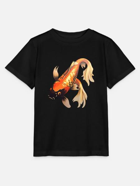 Étang de carpes japonaises de poissons Koi - T-shirt bio MINI CREATOR Stanley/Stella Enfant - noir