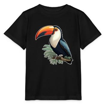 Toucan Oiseau exotique - T-shirt bio MINI CREATOR Stanley/Stella Enfant - noir - Devant - Mikhail (115cm)
