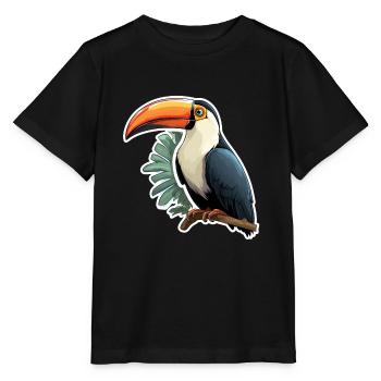 Toucan Oiseau exotique - T-shirt bio MINI CREATOR Stanley/Stella Enfant - noir - Devant - Mikhail (115cm)