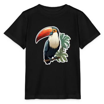 Toucan Oiseau exotique - T-shirt bio MINI CREATOR Stanley/Stella Enfant - noir - Devant - Mikhail (115cm)