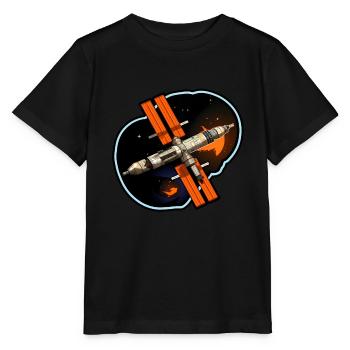 Satellite spatial - T-shirt bio MINI CREATOR Stanley/Stella Enfant - noir - Devant - Mikhail (115cm)