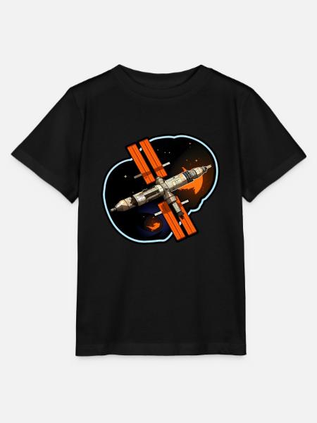 Satellit Raumfahrt - Stanley/Stella Kinder T-Shirt MINI CREATOR - Schwarz